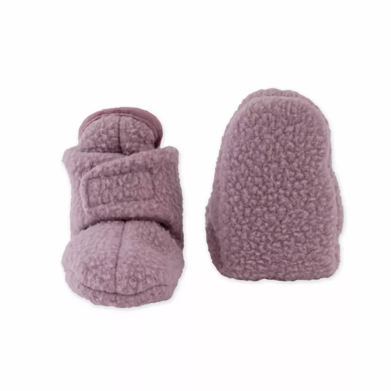 Lodger Slipper Teddy kapcie niemowlęce, różowe, 0-3 miesiące, antypoślizgowe, polarowe, unisex