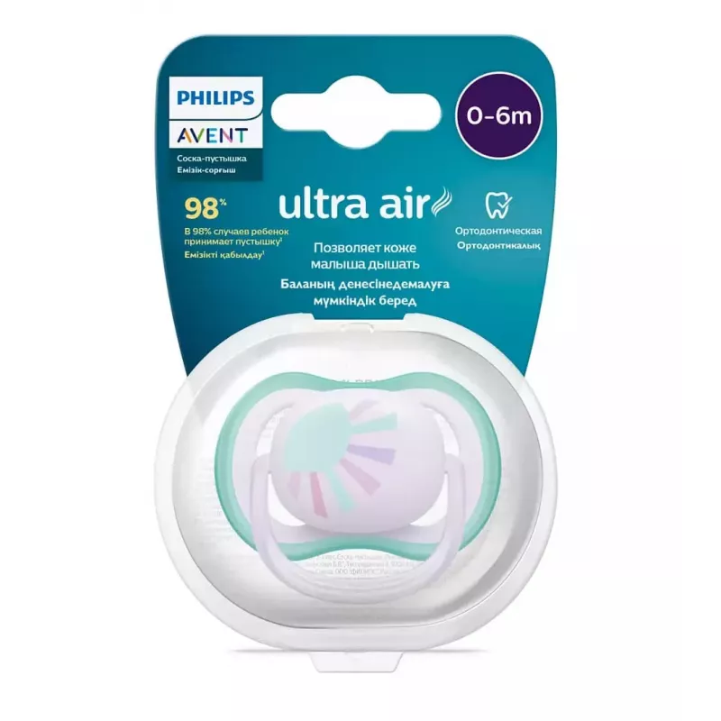 Smoczek Philips Avent Ultra Air Deco 0-6 miesięcy, dla dziewczynek, 1 sztuka
