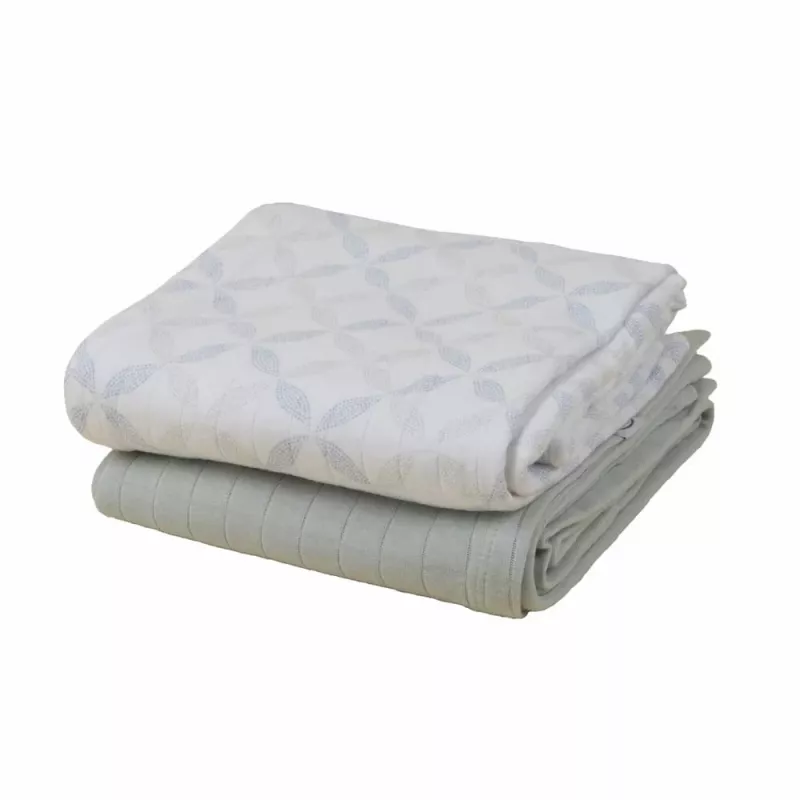 Lodger Swadler Solid Matcha bawełniany kocyk do owijania, Peppermint/Blue Fogg, 110x110 cm, 2-pak