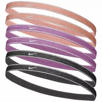 Nike Swoosh Sport Metallic gumki do włosów 6-pak – brzoskwinia, róż, szary