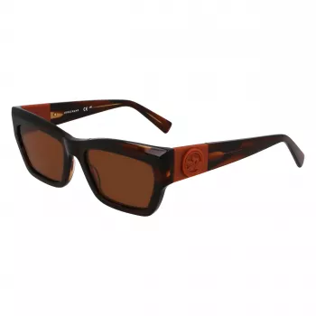 Okulary przeciwsłoneczne damskie Longchamp LO763S-211, oprawki Havana, brązowe gradientowe soczewki, 53mm