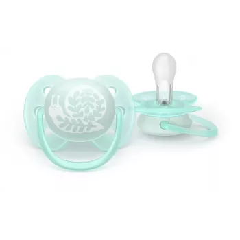 Philips Avent Ultra Soft DECO Smoczek 0-6 Miesięcy, 2-Pak, Silikonowy, Bez BPA, z Etui Sterylizującym