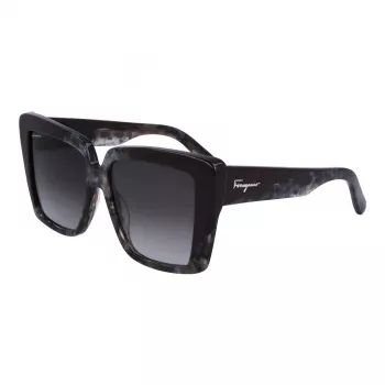 Okulary przeciwsłoneczne damskie Ferragamo SF1060S-21 Butterfly, Havana/Brown Gradient, 55mm