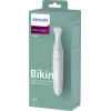 PHILIPS Essential Bikini Trimmer BRT398/15, bezpieczne trymowanie okolic wrażliwych, mokre i suche, 3 ustawienia długości, zasilanie bateryjne, biały z różowymi akcentami
