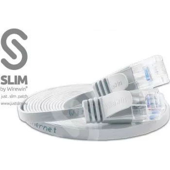 Wirewin Triotronik PKW-SLIM-KAT6 20.0 WS - 20m biały kabel Ethernet Cat6 U/UTP Slim, RJ45 męski do męskiego, Gigabit