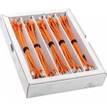 Wirewin SLIM-LS-K6A 0.25 OR 50 Cat6a U/FTP Slim Ethernet Patch Cable, 0,25 m, Pomarańczowy, 50-Pack