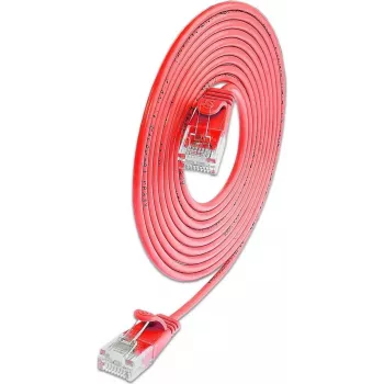 Wirewin SLIM KAT6A 10 Gigabit lekki kabel krosowy okrągły U/UTP Ø 3,6 mm czerwony 0,5 m SLIM-L-UU-K6A 0.5 RD