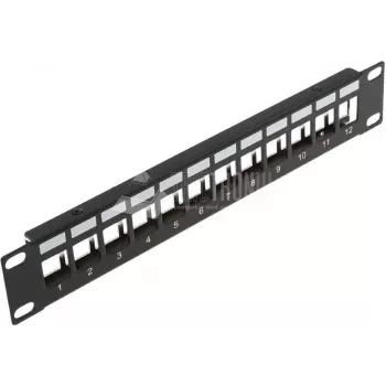 Wirewin 12-portowy panel zaślepka na moduły keystone, 10 cali, czarny, ekranowany system keystone (TKS PANEL 12 BLACK)