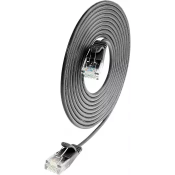 Wirewin Cat.6 SLIM-Light kabel krosowy U/UTP 1,5m czarny PKW-LIGHT-K6 1.5 SW