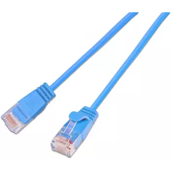 Wirewin SLIM-L-UU-K6A 0.1 BL kabel krosowy (patchcord) slim Cat6a U/UTP, 10 Gbps, niebieski