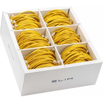 Wirewin SLIM KAT6A 10 Gigabit lekki kabel krosowy, 1,0m, U/FTP, Ø 3,8mm, żółty, 90-pak, ekranowany (SLIM-LS-K6A 1.0 YE 90)