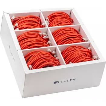 Wirewin SLIM-LS-K6A 1.5 RD 60 - Slimowy kabel sieciowy Ethernet Cat6A, 1,5m, czerwony, 60 sztuk