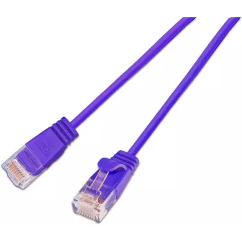 Wirewin SLIM KAT6A 10 Gigabit lekki kabel krosowy okrągły, U/UTP, Ø 3,6 mm, fioletowy (SLIM-L-UU-K6A 0.1 VT)
