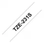 Brother TZe-231S 12mm czarna na białym laminowana taśma do etykiet (4m)