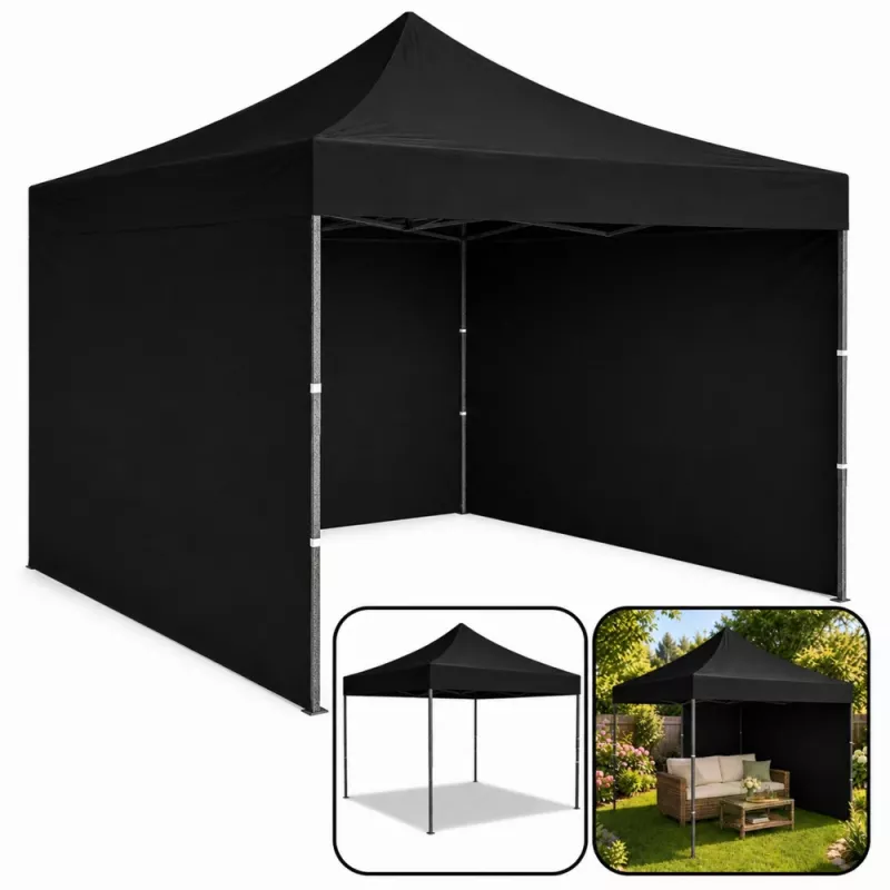 LEAN Express Ogród Altana Handlowy Pawilon Gastronomiczny Czarny 3x3M
