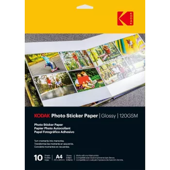 Papier fotograficzny samoprzylepny Kodak Photo Sticker Paper Gloss 120gsm A4 10 arkuszy (3510645)