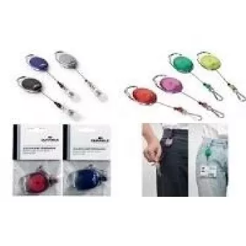 DURABLE Jojo STYLE Obrotowy uchwyt na identyfikator ze sprężynowym haczykiem, czarny 832705