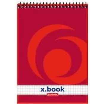 herlitz x.book Zeszyt na spirali A5 w kratkę czerwony - 50 kartek 110536