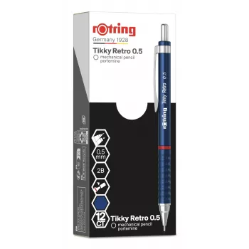 Rotring Tikky Retro Ołówek automatyczny 0,5 mm, niebieski chromowany wykończenie 2202566
