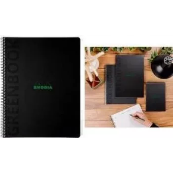 RHODIA Greenbook College Block A4+ w kratkę czarny z recyklingu 80 kartek 119932C