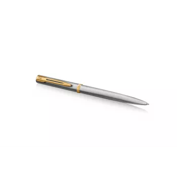 Waterman Impression Stalowy Złocony Długopis Średni Niebieski W Pudełku Prezentowym 2225495
