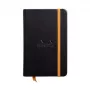 Notatnik RHODIA RHODIARAMA 90 x 140 mm w linie czarny skóra ekologiczna twarda oprawa 96 kartek 118642C