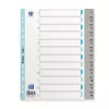 Oxford A4 plastikowe przekładki indeksujące, 12-częściowe, numerowane 1-12, szare, PP 0,12 mm, Euro-Punched 400033989