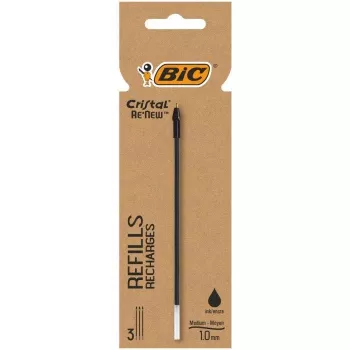 Wkład do długopisu BIC Cristal RE'NEW, czarny, cienki 0,32 mm, 1 sztuka 503839