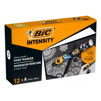 Marker trwały BIC Intensity, biały, okrągła końcówka, 1,5-2,3 mm, 1 sztuka, 98% z recyklingu 5274251