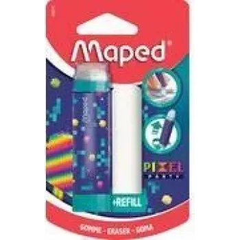 Maped Pixel Party Gumka automatyczna z wkładem, w stylu szminki, blister 152015