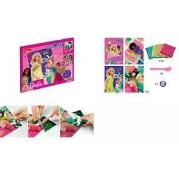 Maped Creativ Zestaw Kreatywny Foil Art Barbie, 18 elementów, Metaliczny Zestaw do Tworzenia Ozdób z Folii dla Dzieci od 7 lat 907074