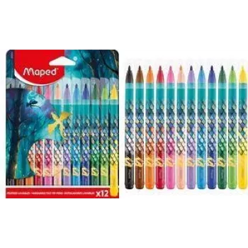 Maped DRAGON Pisaki, 12 różnych kolorów, okrągła końcówka 2,8 mm, etui kartonowe 845434