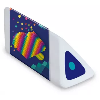 Maped Pyramide PIXEL PARTY Gumka z tworzywa sztucznego, biała, bez ftalanów i PVC, przekrój trójkątny, pudełko ekspozycyjne 24 sztuki 119523