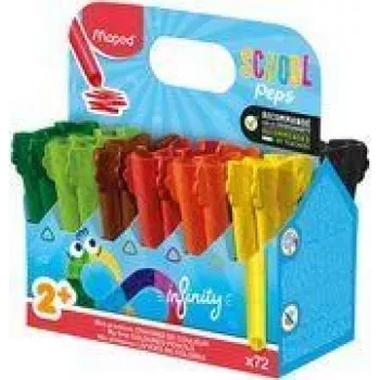 Zestaw kredek trójkątnych Maped Color'Peps Infinity, 72 różne kolory, lity grafit, odporne na złamanie, wytrzymują 8x dłużej niż kredki jumbo 864602
