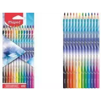 Maped ARCTIC Trójkątne kredki ołówkowe, 12 różnych kolorów, miękkie, odporne na złamanie, etui kartonowe 831734