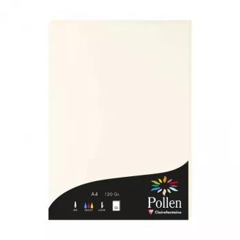 Papier Clairefontaine Pollen A4 Natural White 120gsm – 25 arkuszy 56000C