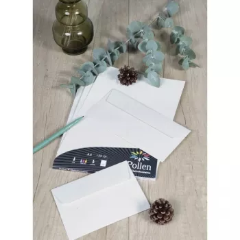 Koperta DL Pollen by Clairefontaine, naturalny papier 100% z recyklingu, 120 g/m², 110 x 220 mm, 1 sztuka (55012C)