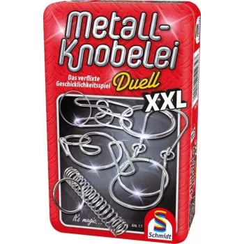 Schmidt Spiele Metal Puzzle Duell XXL - Zręcznościowa gra planszowa Puzzle Travel Edition od 7 lat