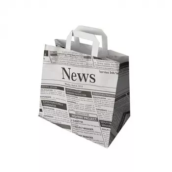 Torba papierowa PAPSTAR Newsprint Kraft 260 x 170 x 250 mm, 70 g/m², ładowność 5 kg, zintegrowany uchwyt, 1 sztuka 87055