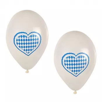 PAPSTAR balon lateksowy w bawarskich kolorach niebieskim i białym, średnica 250 mm, 1 sztuka 81949