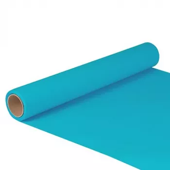 Papstar 82210 Turkusowy papierowy bieżnik na stół w rolce, 400 mm x 5 m, prostokątny