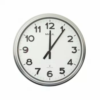 MAUL MAULride Zegar ścienny sterowany radiowo, średnica 610 mm, srebrna plastikowa rama 9056195