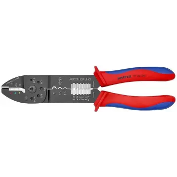 Szczypce zaciskowe KNIPEX 97 49 25 do końcówek i złączy izolowanych, zacisk trapezowy, 0,5–6,0 mm² (20–10 AWG), czarne z wieloskładnikowymi uchwytami