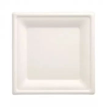 PAPSTAR Pure talerz z trzciny cukrowej, kwadratowy, 200 x 200 mm, 50 sztuk, kompostowalny, odporny na mikrofale 89744