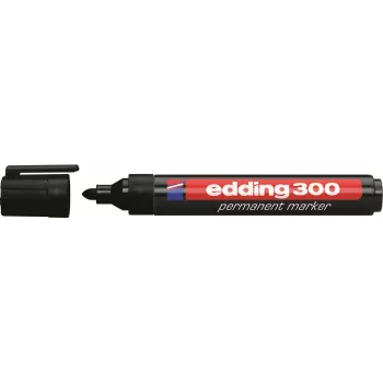 Edding 300-E4 Zestaw markerów, 4 szt., czarny/niebieski/zielony/czerwony 4-300-4