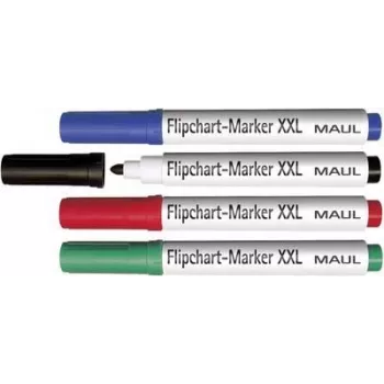 MAUL HEBEL Marker do flipchartów XXL okrągła końcówka różne kolory (4-pak) 63839-99