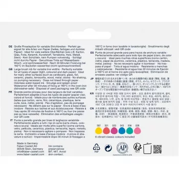 Faber-Castell Goldfaber Creative Marker zestaw, 6 różnych kolorów, edycja Holiday Vibes, tusz na bazie wody, końcówka pędzelkowa 161013