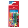 Faber-Castell Colour GRIP trójkątne kredki ołówkowe, różne kolory, 10 sztuk, strefa Soft-Grip, odporny na złamanie grafit 3,3 mm, lakier wodny, etui promocyjne 201585