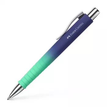 Faber-Castell Poly Ball Urban Długopis kulkowy z mechanizmem chowanym, Buzzing Blue, niebieski tusz, szerokość linii 0,6 mm (XB), 1 szt. 241132
