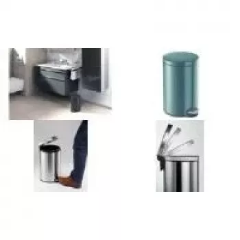 DURABLE Metalowy kosz na pedały 12L Okrągły Srebrny 341158